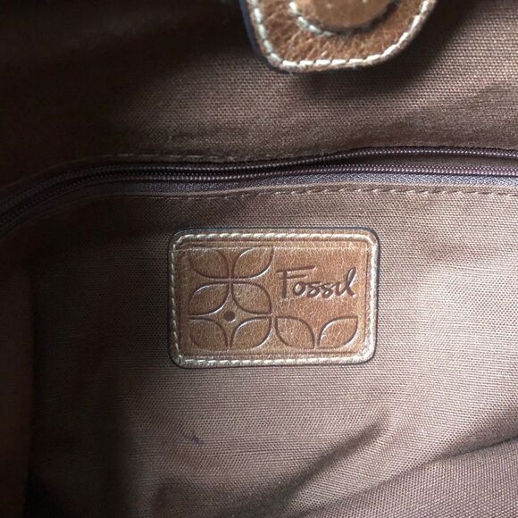 Vintage  Floral Canvas and woven Fossil bag - Picture 6 of 7